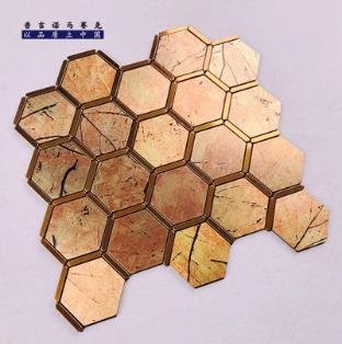 Copper Orange Hexagon Metal Mosaic Tile CM-MT-337 mosaic tile