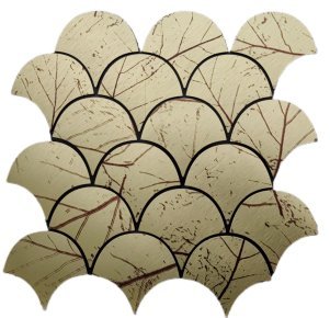 Olive Green Fish Scale Metal Mosaic Tile mosaic tile