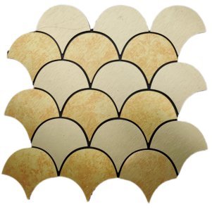 Gold Beige Fish Scale Metal Mosaic Tile mosaic tile