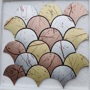 Multi-Tone Fish Scale Metal Mosaic Tile CM-MT-356 mosaic tile