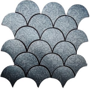 Dark Grey Fish Scale Metal Mosaic Tile mosaic tile