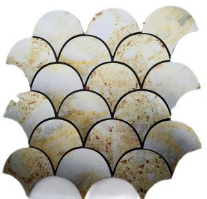 Silver Green Fish Scale Metal Mosaic Tile CM-MT-361 mosaic tile