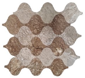 Beige Tan Wavy Metal Mosaic Tile mosaic tile