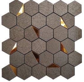 Gold Bronze Hexagon Metal Mosaic Tile mosaic tile
