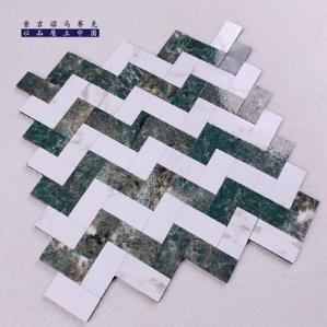 Grey Green Marble Stepped Metal Mosaic Tile mosaic tile