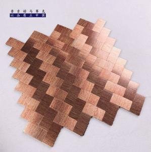 Rose Copper Stepped Metal Mosaic Tile mosaic tile