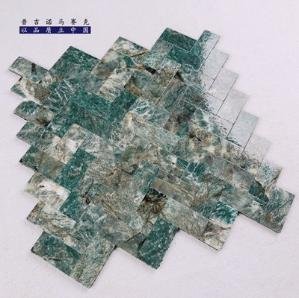 Green Silver Marble Stepped Metal Mosaic Tile mosaic tile