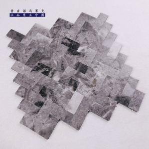 Silver Grey Marble Stepped Metal Mosaic Tile mosaic tile