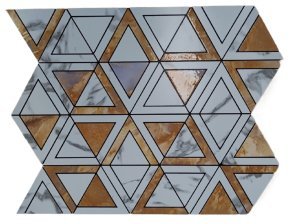 Silver and Copper Triangle Metal Mosaic Tile CM-MT-428 mosaic tile