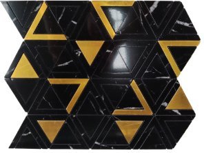 Black and Gold Triangle Metal Mosaic Tile mosaic tile