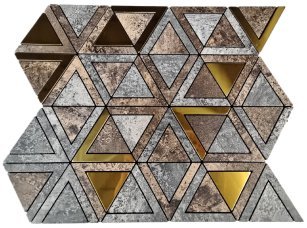 Bronze and Gold Triangle Metal Mosaic Tile mosaic tile