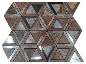 Silver and Copper Triangle Metal Mosaic Tile CM-MT-435 mosaic tile