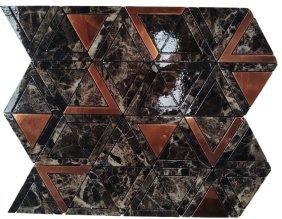 Dark Brown Marble Triangle Metal Mosaic Tile mosaic tile