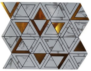 Gold and White Triangle Metal Mosaic Tile mosaic tile