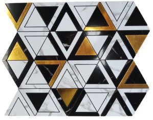 Black and Gold Triangle Metal Mosaic Tile CM-MT-443 mosaic tile