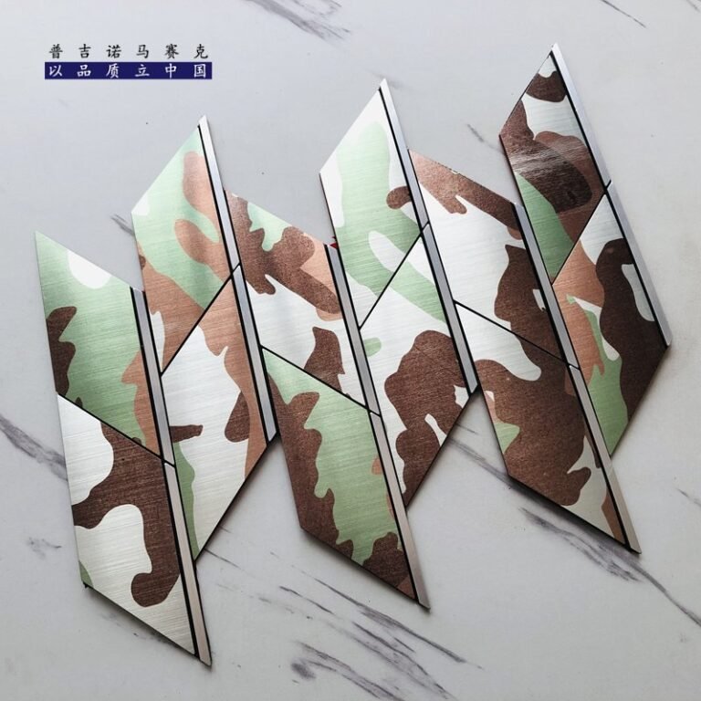 Silver Green Marble Leaf Metal Mosaic Tile mosaic tile