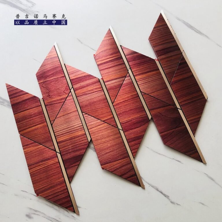 Dark Red Leaf Metal Mosaic Tile mosaic tile