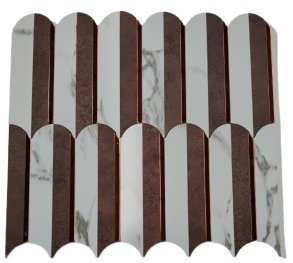 Copper Brown Curved Stripe Metal Mosaic Tile mosaic tile