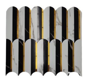 Black and Brown Curved Stripe Metal Mosaic Tile mosaic tile