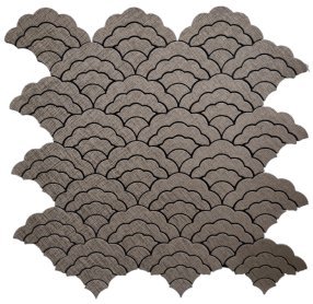 Grey Brown Stone Fish Scale Metal Mosaic Tile mosaic tile