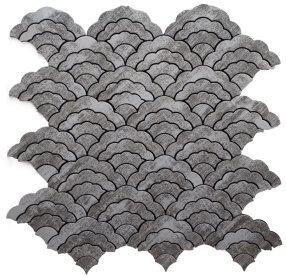 Grey Silver Marble Fish Scale Metal Mosaic Tile CM-MT-479 mosaic tile