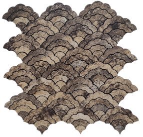 Brown Tan Stone Fish Scale Metal Mosaic Tile mosaic tile