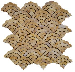 Gold Tan Fish Scale Metal Mosaic Tile mosaic tile