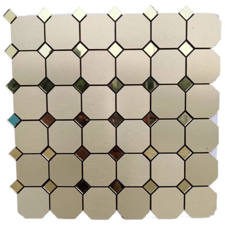 White and Cream Octagon Metal Mosaic Tile mosaic tile