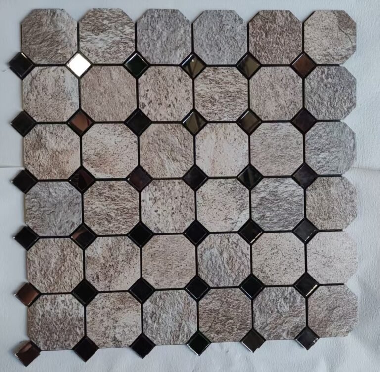 Grey Stone Octagon Metal Mosaic Tile mosaic tile