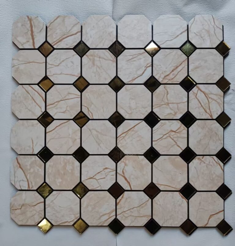 Silver White Octagon Metal Mosaic Tile mosaic tile