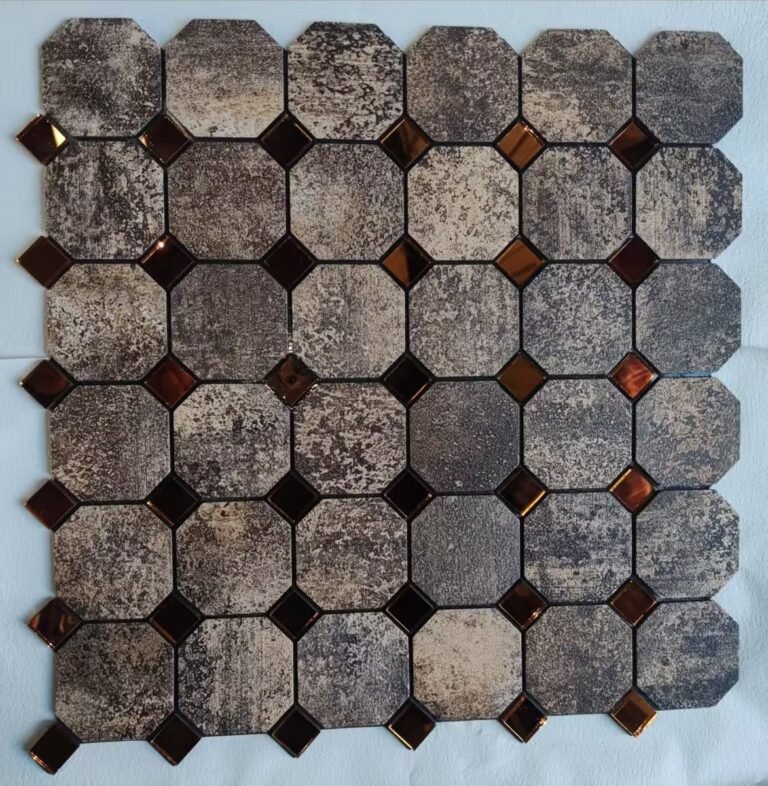 Brown Stone Octagon Metal Mosaic Tile mosaic tile