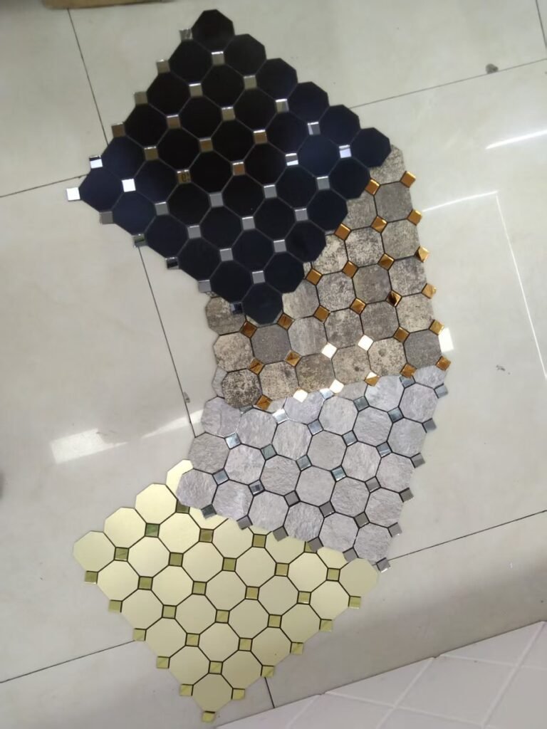 Black and Silver Dotted Metal Mosaic Tile CM-MT-503 mosaic tile
