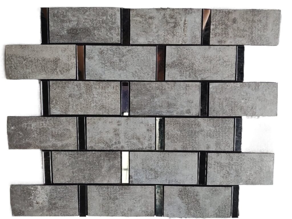 Grey Stone Strip Metal Mosaic Tile mosaic tile