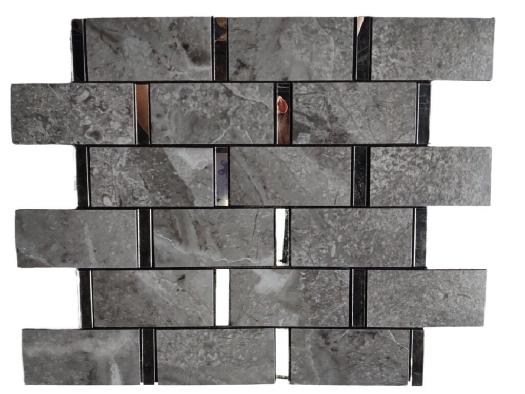 Dark Grey Stone Strip Metal Mosaic Tile mosaic tile