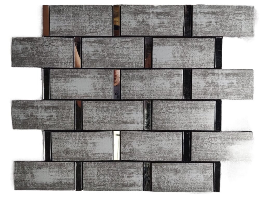 Grey Stone Strip Metal Mosaic Tile CM-MT-510 mosaic tile