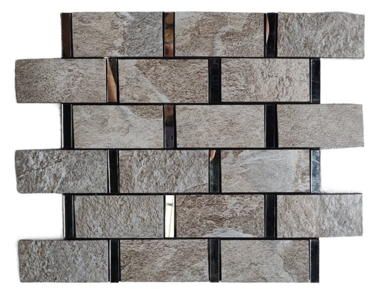 Grey Brown Stone Strip Metal Mosaic Tile mosaic tile