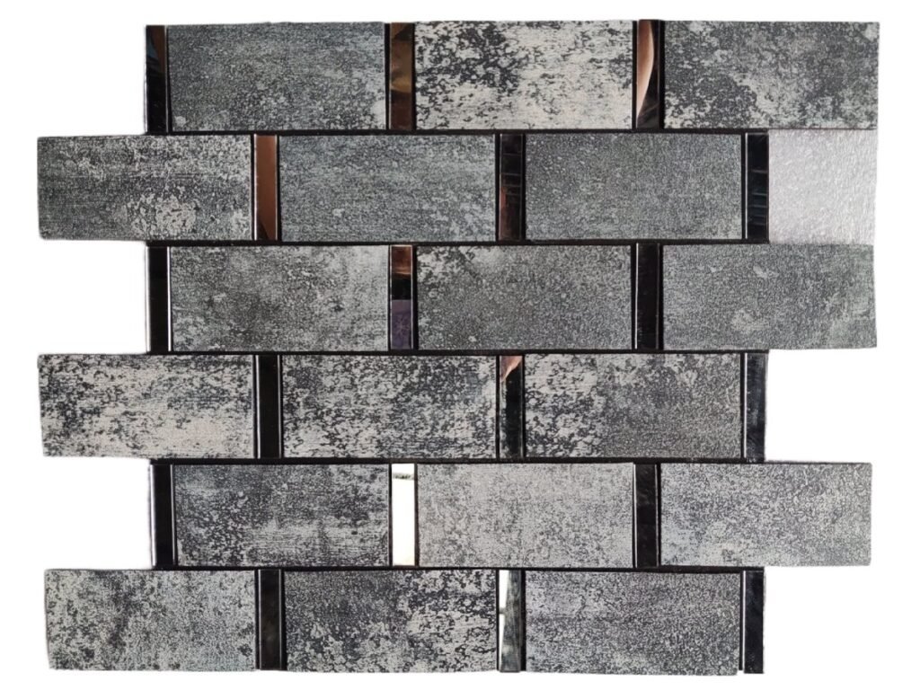 Grey Silver Stone Strip Metal Mosaic Tile mosaic tile