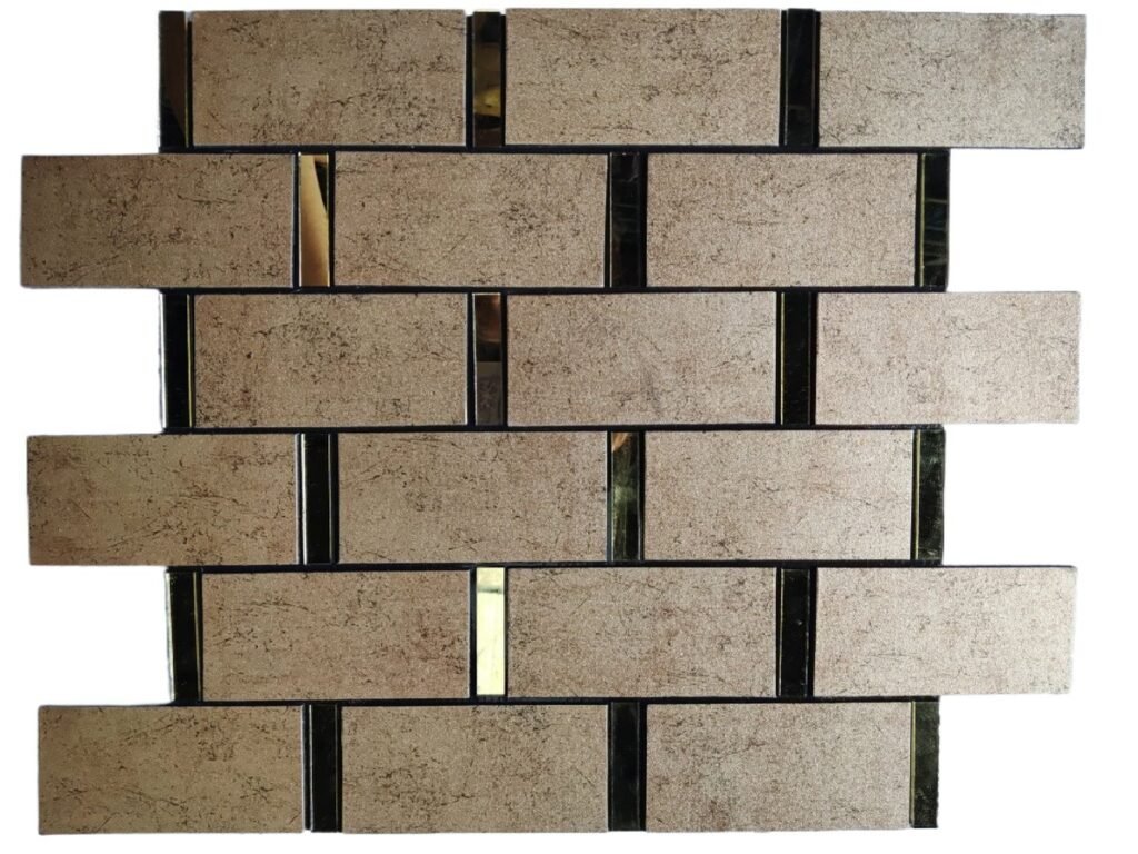Gold Tan Strip Metal Mosaic Tile mosaic tile