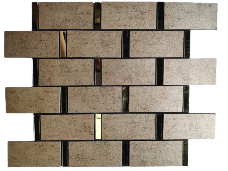 Gold Tan Strip Metal Mosaic Tile mosaic tile