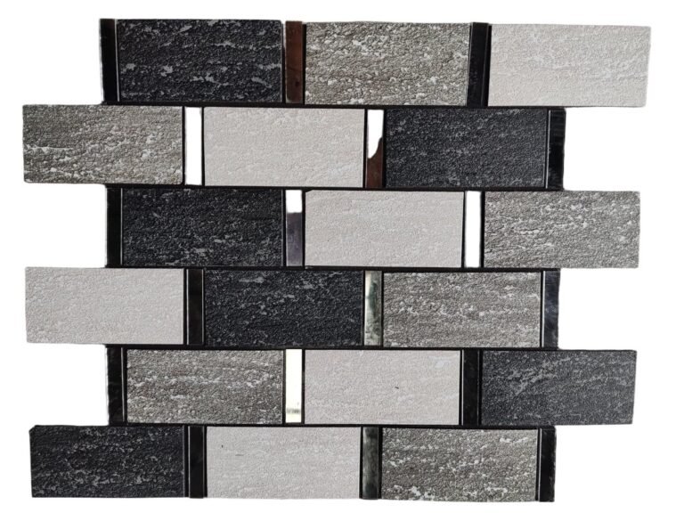 Black and White Strip Metal Mosaic Tile mosaic tile