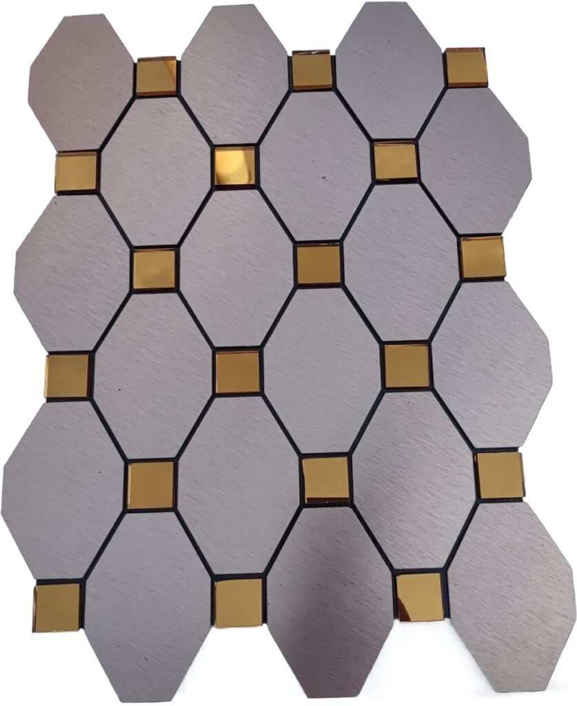 Copper Gold Long Hexagon Metal Mosaic Tile mosaic tile