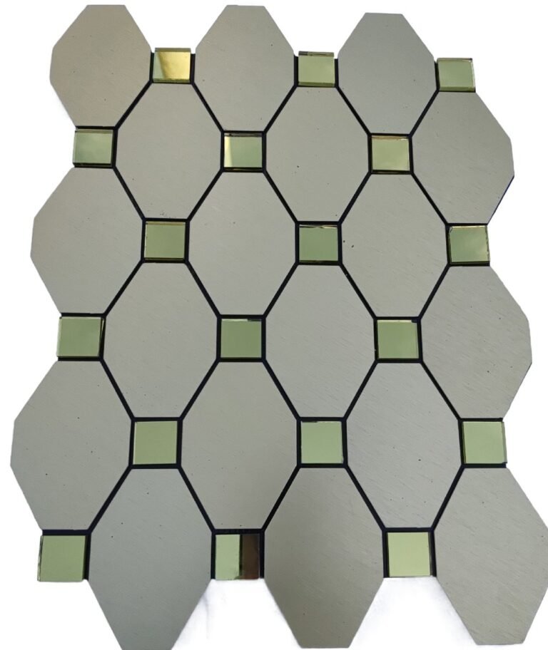 Silver Green Long Hexagon Metal Mosaic Tile CM-MT-522 mosaic tile
