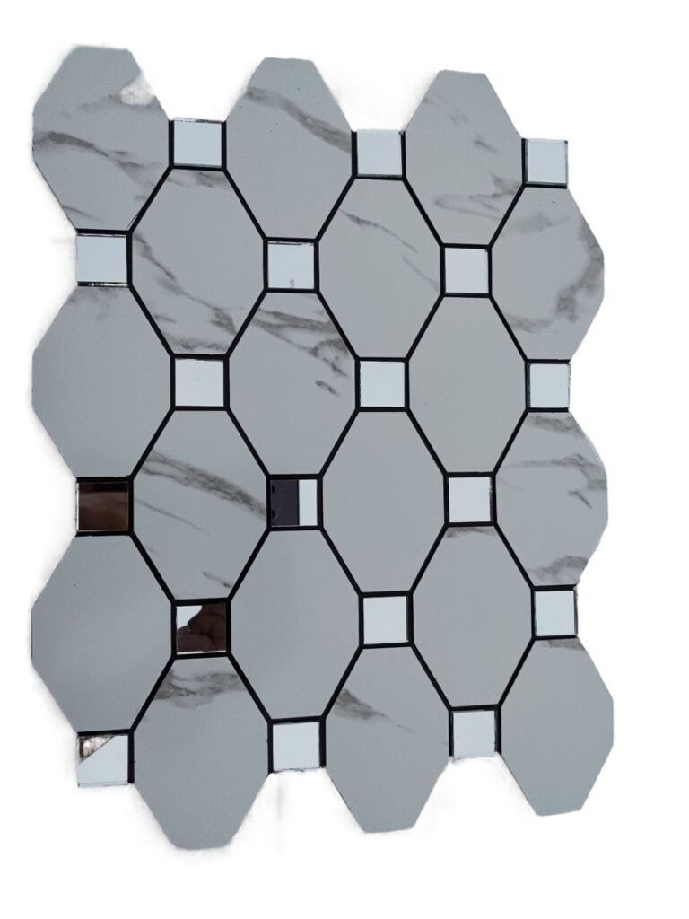 Blue Grey Long Hexagon Metal Mosaic Tile mosaic tile