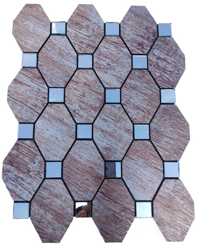Blue Brown Long Hexagon Metal Mosaic Tile mosaic tile