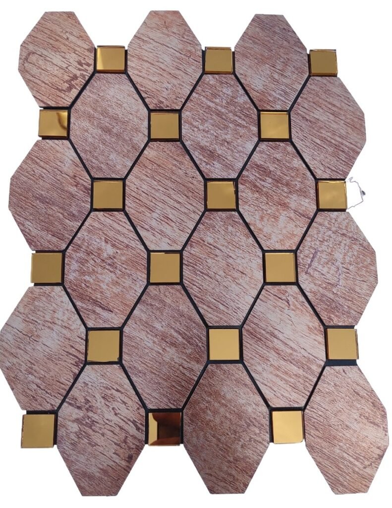 Rose Silver Long Hexagon Metal Mosaic Tile mosaic tile