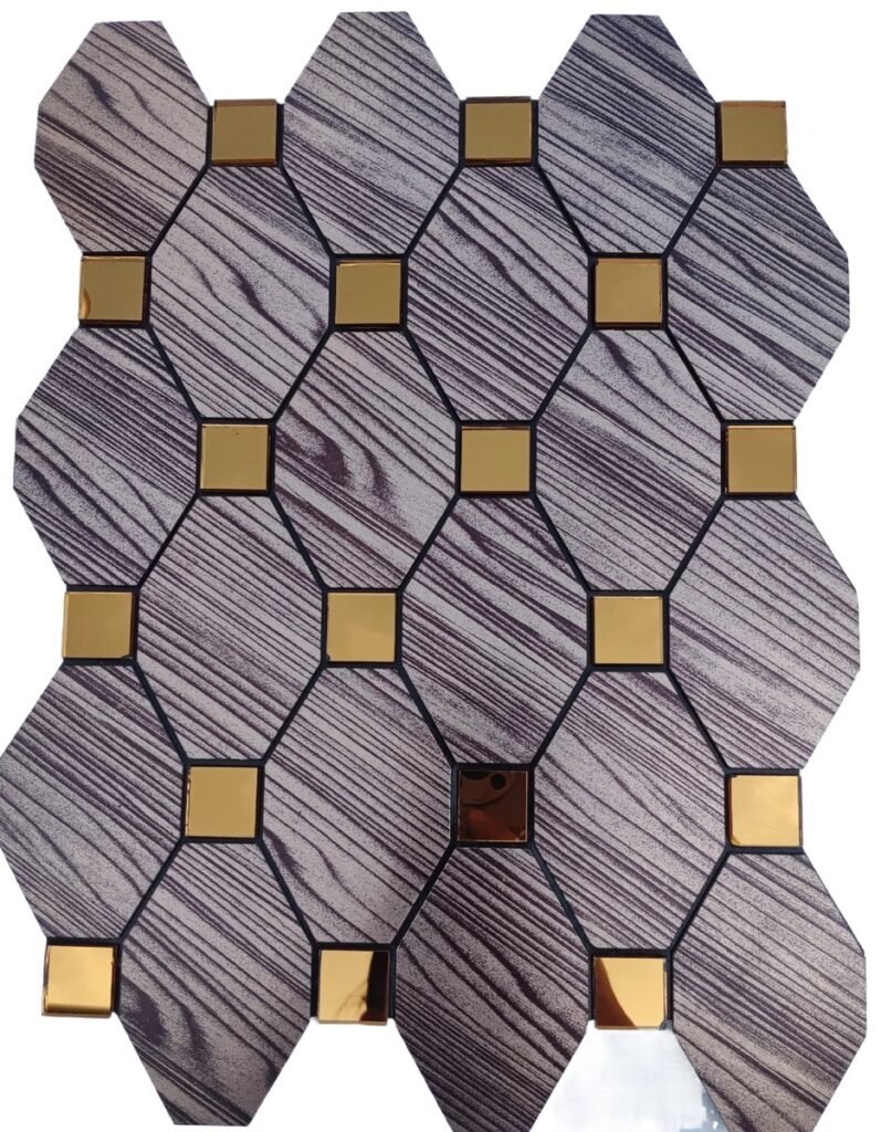 Bronze Grey Long Hexagon Metal Mosaic Tile mosaic tile