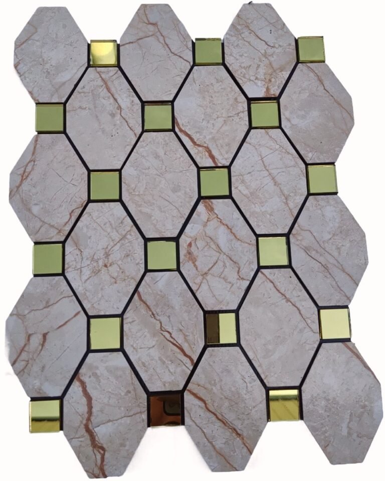 Silver Green Long Hexagon Metal Mosaic Tile CM-MT-533 mosaic tile