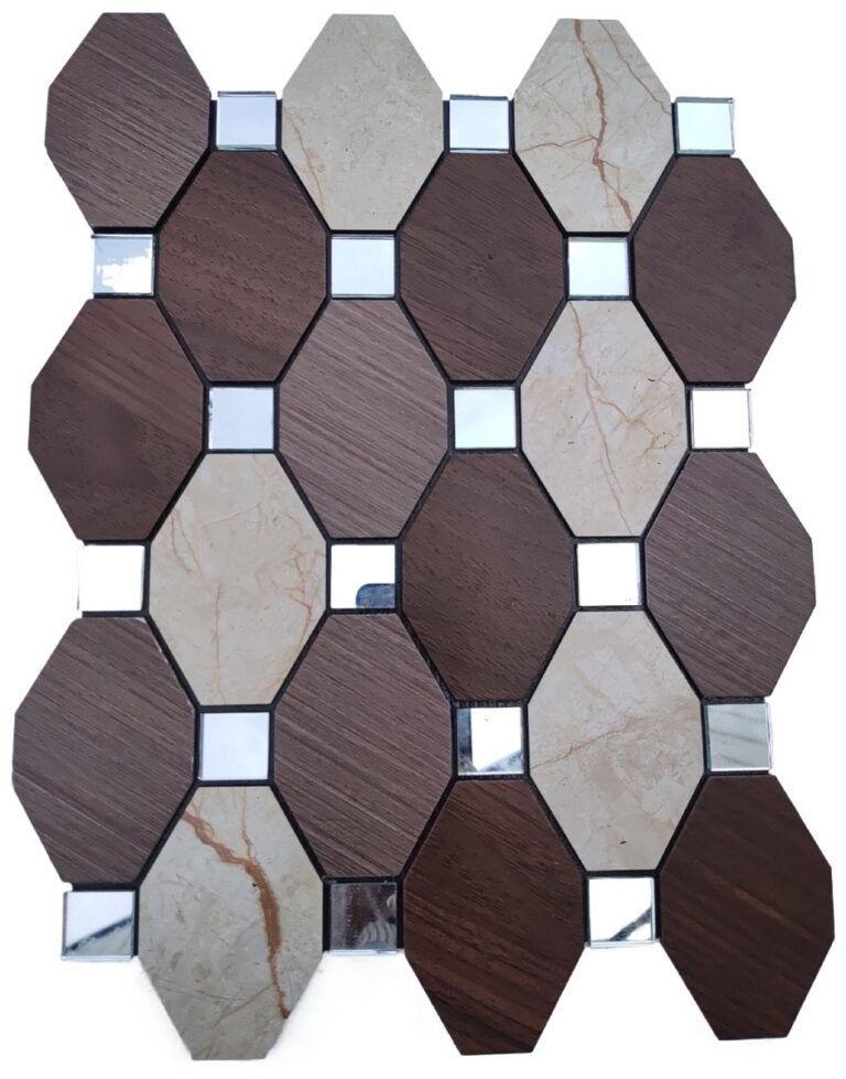 White Grey Black Long Hexagon Metal Mosaic Tile mosaic tile