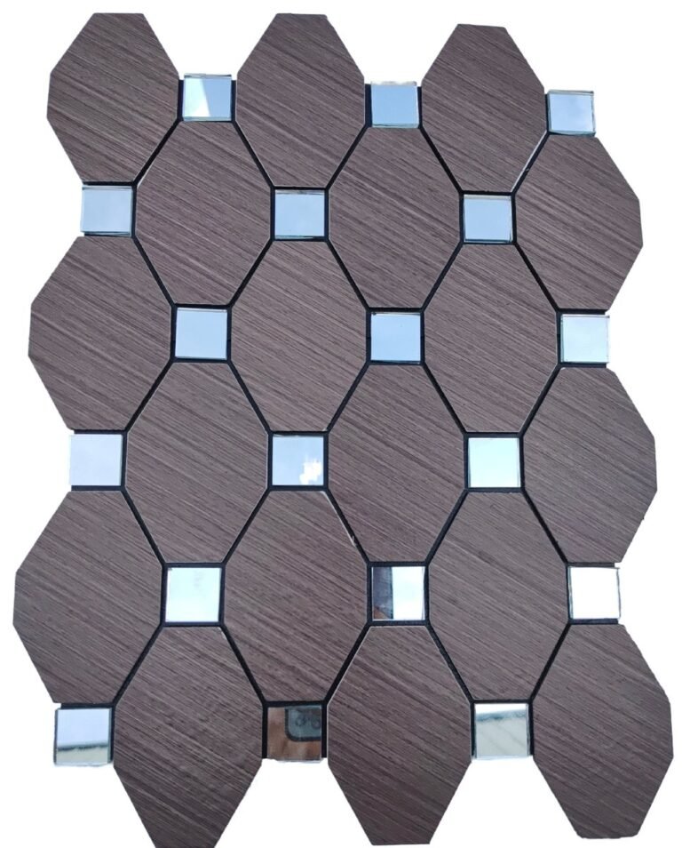 Dark Brown Long Hexagon Metal Mosaic Tile mosaic tile