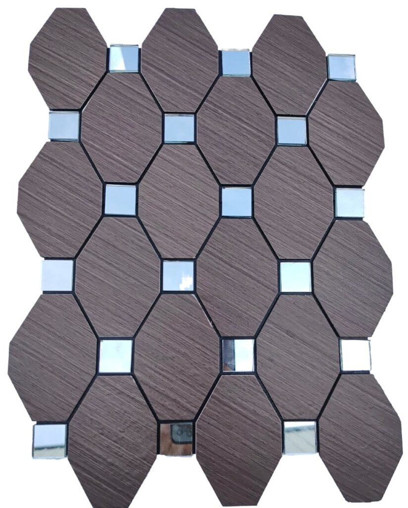 Dark Brown Long Hexagon Metal Mosaic Tile mosaic tile